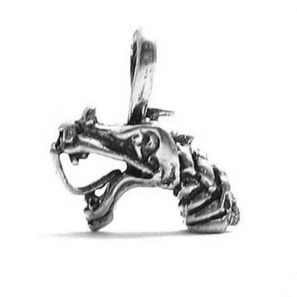DRAGON HEAD CHARM IN STERLING SILVER. - Picture 1 of 1